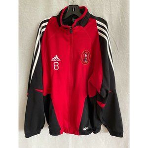 Adidas Climacool Mens Jacket Activewear Black Red Full Zip Long Sleeves XS
